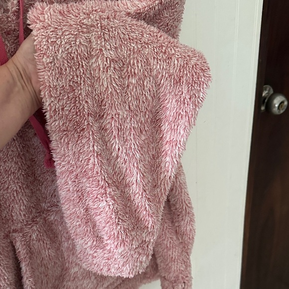 Hurley Cozy Pink Fleece Hoodie Kangaroo Pocket Sweater sz XL - Picture 9 of 13